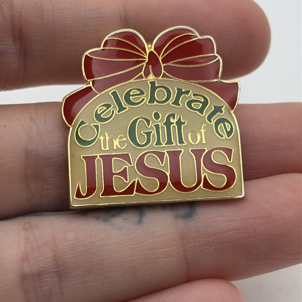 Celebrate The Gift Of Jesus Christmas Religious Christianity Lapel Hat Pin